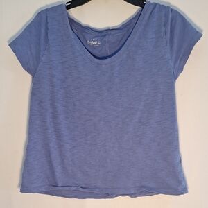 J. Crew Blue Puple Short Sleeve Tee Girlfriend Tee Large